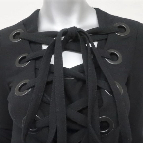 Givenchy Lace-Up Dress Black Stretch Wool - Picture 5 of 8